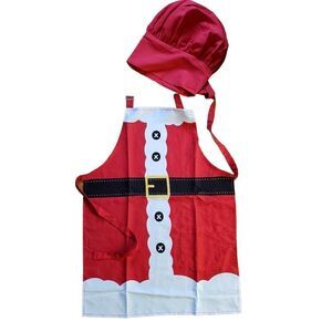 NWOT Childrens Christmas Santa Apron Set